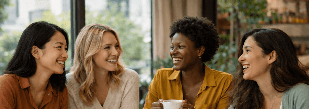 Women with coffee and books